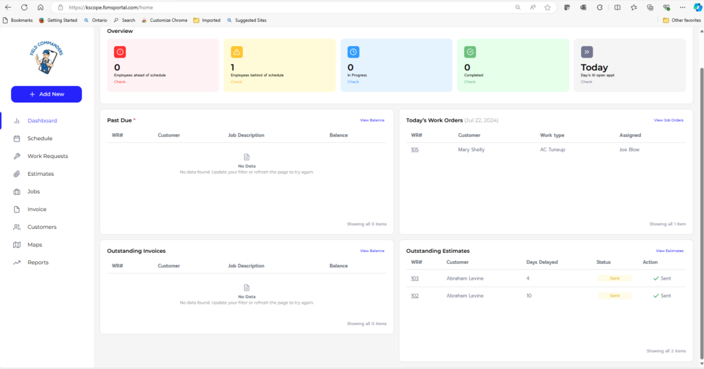 Schedule Dashboard